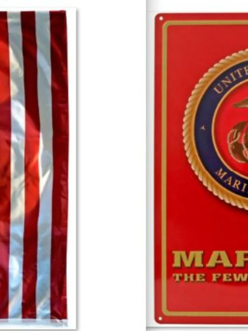'Merica BUNDLE 3x5 American Flag + 16x12 US Marine Corp Tin Sign